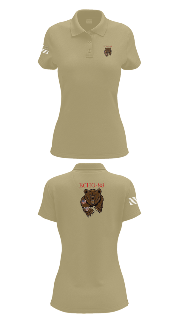 Womens Short Sleeve Performance Polo, ECHO-88, , Teamtime, Team time, sublimation, custom sports apparel, team uniforms, spirit wear, spiritwear, sports uniforms, custom shirts, team store, custom team store, fundraiser sports, apparel fundraiser