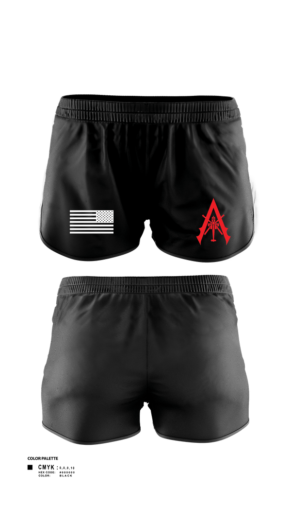 Women's Shorts, A Co. 1-3 AB, Army, Teamtime, Team time, sublimation, custom sports apparel, team uniforms, spirit wear, spiritwear, sports uniforms, custom shirts, team store, custom team store, fundraiser sports, apparel fundraiser