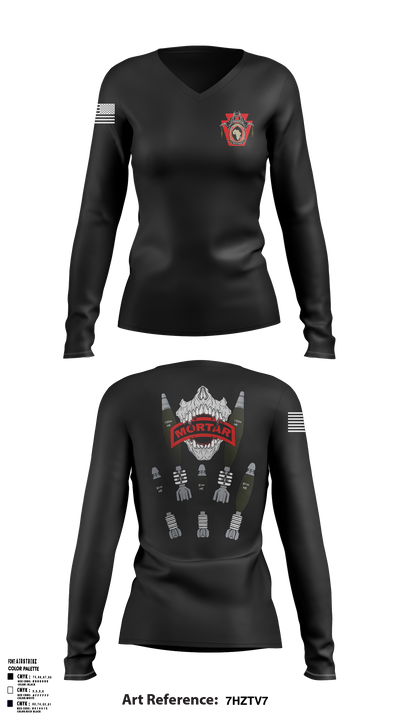 Mortar 1-111 Women's Long Sleeve V-neck Shirt - 4