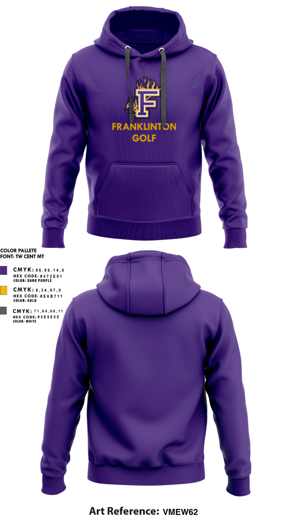 Hoodie, Franklinton High School Golf, Golf, Teamtime, Team time, sublimation, custom sports apparel, team uniforms, spirit wear, spiritwear, sports uniforms, custom shirts, team store, custom team store, fundraiser sports, apparel fundraiser