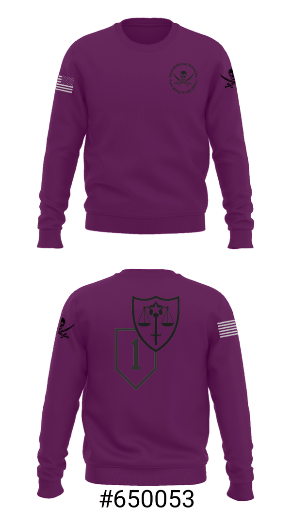 Crew Neck Sweatshirt, Trial Defense Service, Army, Teamtime, Team time, sublimation, custom sports apparel, team uniforms, spirit wear, spiritwear, sports uniforms, custom shirts, team store, custom team store, fundraiser sports, apparel fundraiser