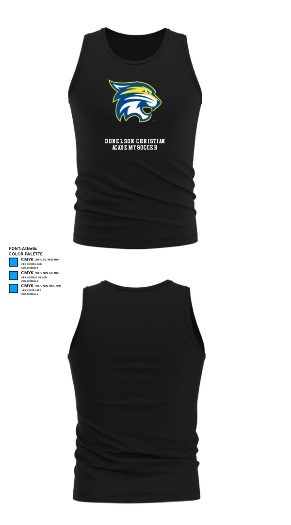 Tank Top, Donelson Christian Academy Soccer, Men's Soccer, Teamtime, Team time, sublimation, custom sports apparel, team uniforms, spirit wear, spiritwear, sports uniforms, custom shirts, team store, custom team store, fundraiser sports, apparel fundraiser
