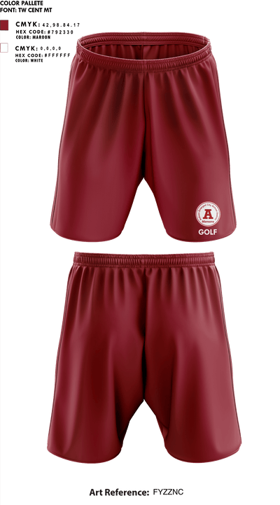 Auburn High School Golf 54421048 Athletic Shorts With Pockets - 1