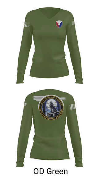 Women's Long Sleeve Vneck Shirt, USAG Fort Hunter Liggett, Army, Teamtime, Team time, sublimation, custom sports apparel, team uniforms, spirit wear, spiritwear, sports uniforms, custom shirts, team store, custom team store, fundraiser sports, apparel fundraiser