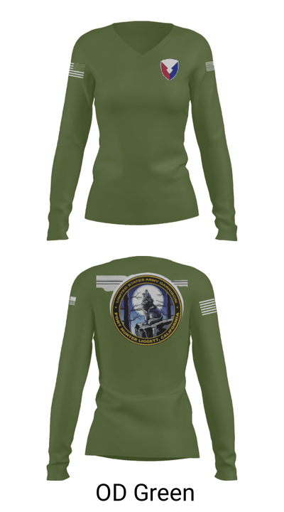USAG Fort Hunter Liggett 63264859 Women's Long Sleeve V-neck Shirt - 31