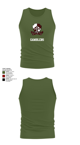 Tank Top, Gamblers, Army, Teamtime, Team time, sublimation, custom sports apparel, team uniforms, spirit wear, spiritwear, sports uniforms, custom shirts, team store, custom team store, fundraiser sports, apparel fundraiser
