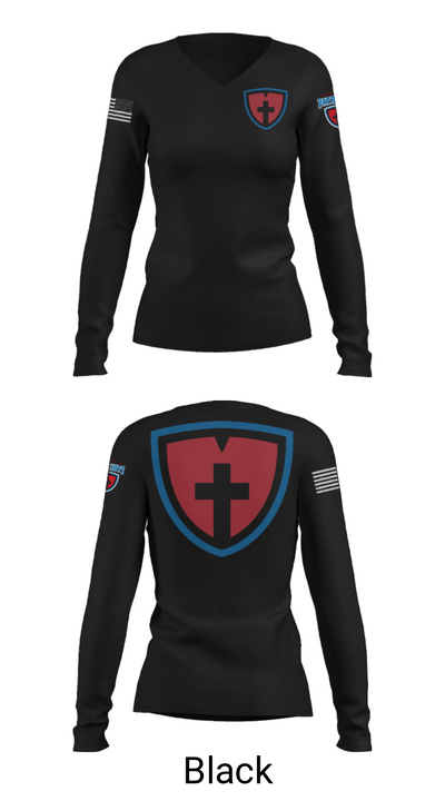 Open Door Christian Schools 18810583 Women's Long Sleeve V-neck Shirt - 35