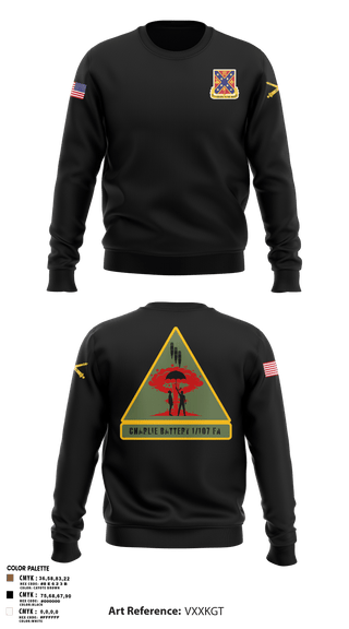 Crew Neck Sweatshirt, C BTRY 1/107 FA, National Guard, Teamtime, Team time, sublimation, custom sports apparel, team uniforms, spirit wear, spiritwear, sports uniforms, custom shirts, team store, custom team store, fundraiser sports, apparel fundraiser