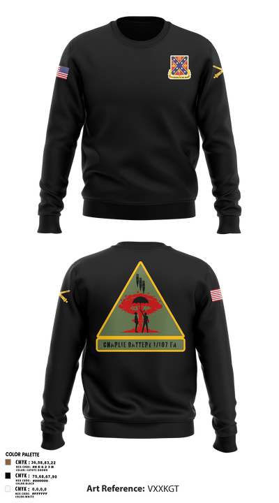 C BTRY 1/107 FA 56836205 Crew Neck Sweatshirt - 3