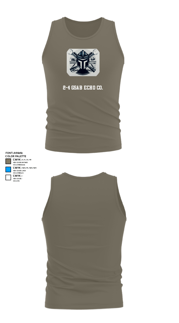 Tank Top, 2-4 GSAB ECHO CO., Army, Teamtime, Team time, sublimation, custom sports apparel, team uniforms, spirit wear, spiritwear, sports uniforms, custom shirts, team store, custom team store, fundraiser sports, apparel fundraiser