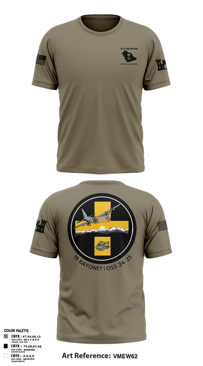 B Co 766 EN BeB 1st Platoon Armored Turtles Short Sleeve Performance Shirt - 1