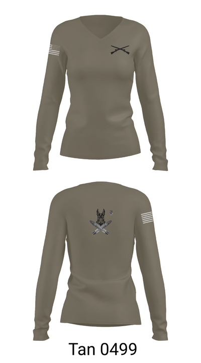 Dog Mortars 56526244 Women's Long Sleeve V-neck Shirt - 77