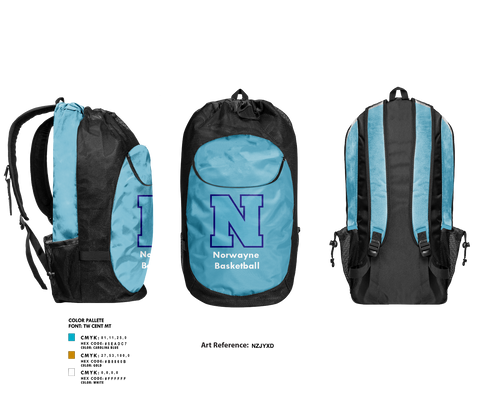 Gear Bag, Norwayne Middle School Basketball, Men's Basketball, Teamtime, Team time, sublimation, custom sports apparel, team uniforms, spirit wear, spiritwear, sports uniforms, custom shirts, team store, custom team store, fundraiser sports, apparel fundraiser