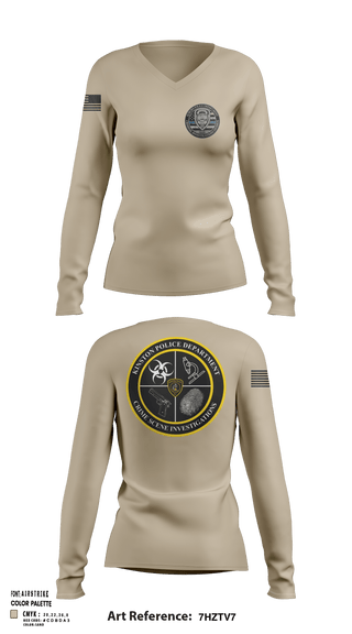 Womens Long Sleeve Vneck Shirt, CID, Police, Teamtime, Team time, sublimation, custom sports apparel, team uniforms, spirit wear, spiritwear, sports uniforms, custom shirts, team store, custom team store, fundraiser sports, apparel fundraiser
