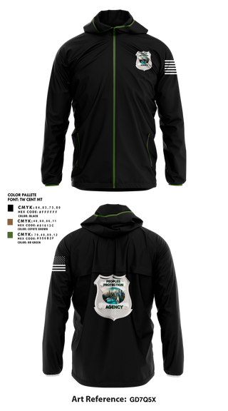 Windbreaker, Peoples Protection Agency, LLC, , Teamtime, Team time, sublimation, custom sports apparel, team uniforms, spirit wear, spiritwear, sports uniforms, custom shirts, team store, custom team store, fundraiser sports, apparel fundraiser