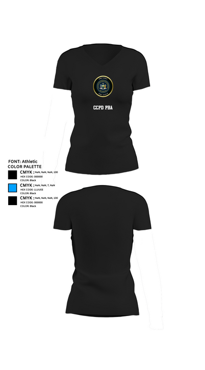 CCPD PBA 68821027 Women's Short Sleeve V-neck Shirt - 23