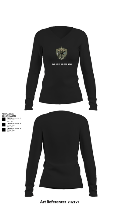 Emergency Services Detail 93962107 Women's Long Sleeve V-neck Shirt - 21