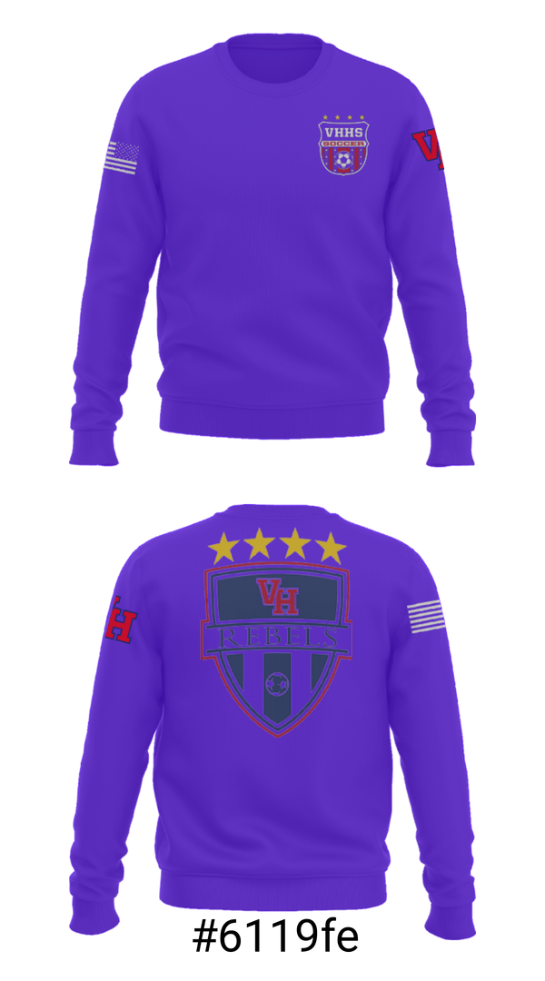 Crew Neck Sweatshirt, Vestavia Rebels, Men's Soccer, Teamtime, Team time, sublimation, custom sports apparel, team uniforms, spirit wear, spiritwear, sports uniforms, custom shirts, team store, custom team store, fundraiser sports, apparel fundraiser