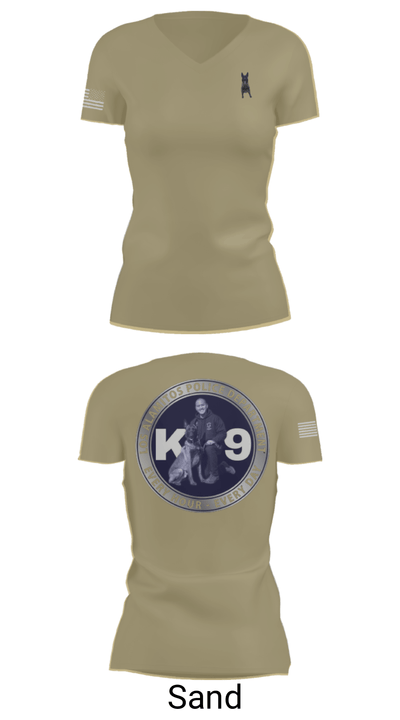 Los Alamitos Police K9 92789810 Women's Short Sleeve V-neck Shirt - 84