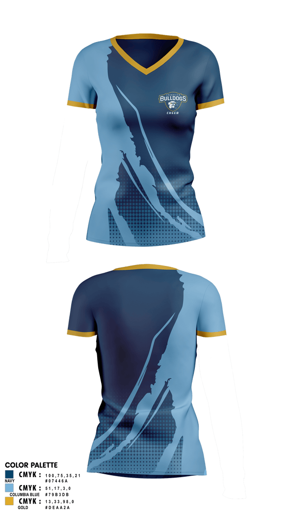 Womens Short Sleeve Vneck Shirt, Grandview Middle School Cheer, Cheer, Teamtime, Team time, sublimation, custom sports apparel, team uniforms, spirit wear, spiritwear, sports uniforms, custom shirts, team store, custom team store, fundraiser sports, apparel fundraiser