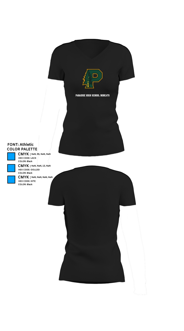 Womens Short Sleeve Vneck Shirt, Paradise High School Bobcats, Swimming, Teamtime, Team time, sublimation, custom sports apparel, team uniforms, spirit wear, spiritwear, sports uniforms, custom shirts, team store, custom team store, fundraiser sports, apparel fundraiser