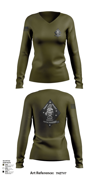 1st Recon 56850190 Women's Long Sleeve V-neck Shirt - 125