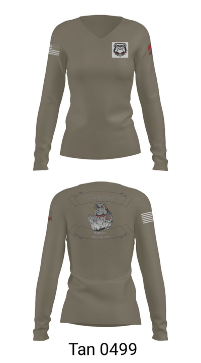 16TH ordnance Bravo Company 57552298 Women's Long Sleeve V-neck Shirt - 77