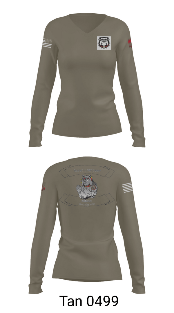 Women's Long Sleeve Vneck Shirt, 16TH ordnance Bravo Company, , Teamtime, Team time, sublimation, custom sports apparel, team uniforms, spirit wear, spiritwear, sports uniforms, custom shirts, team store, custom team store, fundraiser sports, apparel fundraiser