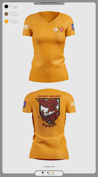 Womens Short Sleeve Vneck Shirt, USANEC-WALKER, Army, Teamtime, Team time, sublimation, custom sports apparel, team uniforms, spirit wear, spiritwear, sports uniforms, custom shirts, team store, custom team store, fundraiser sports, apparel fundraiser