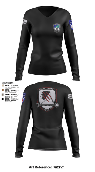 Womens Long Sleeve Vneck Shirt, A Co. 1-25 ABD Co. 1-25 AB, Army, Teamtime, Team time, sublimation, custom sports apparel, team uniforms, spirit wear, spiritwear, sports uniforms, custom shirts, team store, custom team store, fundraiser sports, apparel fundraiser