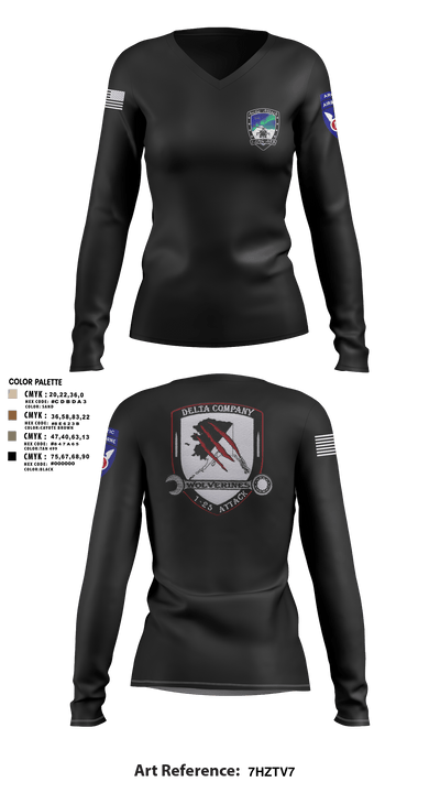 A Co. 1-25 AB 61275281 Women's Long Sleeve V-neck Shirt - 4