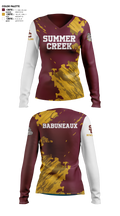 Summer Creek High School Bowling 37718060 Women's Long Sleeve V-neck Shirt - 14