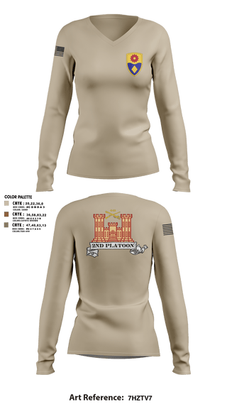 Womens Long Sleeve Vneck Shirt, 649 ENG CO649 ENG CO649 EN CO, Army, Teamtime, Team time, sublimation, custom sports apparel, team uniforms, spirit wear, spiritwear, sports uniforms, custom shirts, team store, custom team store, fundraiser sports, apparel fundraiser