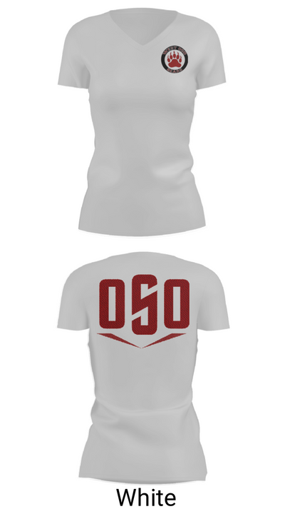 West Oso High School Cheer 34126065 Women's Short Sleeve V-neck Shirt - 19