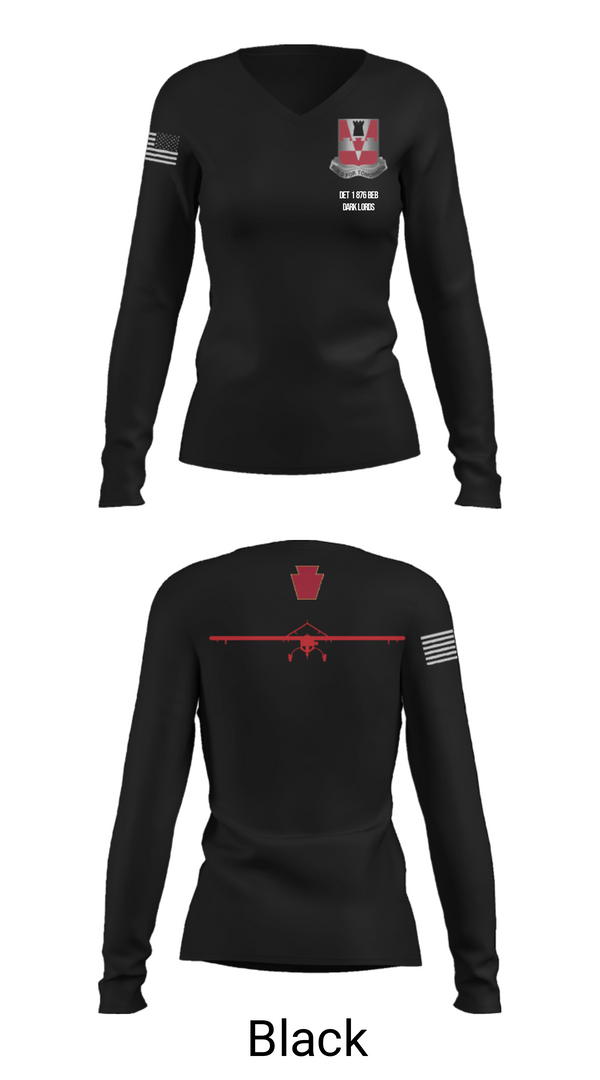 Women's Long Sleeve Vneck Shirt, Det 1 876 BEB, , Teamtime, Team time, sublimation, custom sports apparel, team uniforms, spirit wear, spiritwear, sports uniforms, custom shirts, team store, custom team store, fundraiser sports, apparel fundraiser