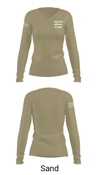 Women's Long Sleeve Vneck Shirt, 3d Civil Affairs Group, Marines, Teamtime, Team time, sublimation, custom sports apparel, team uniforms, spirit wear, spiritwear, sports uniforms, custom shirts, team store, custom team store, fundraiser sports, apparel fundraiser