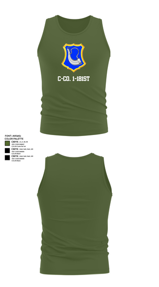 Tank Top, C-Co. 1-181st, National Guard, Teamtime, Team time, sublimation, custom sports apparel, team uniforms, spirit wear, spiritwear, sports uniforms, custom shirts, team store, custom team store, fundraiser sports, apparel fundraiser