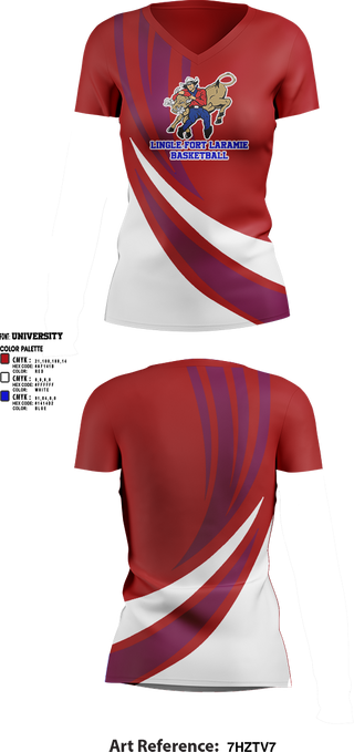 Womens Short Sleeve Vneck Shirt, Lingle-Fort Laramie High School Basketball, Men's Basketball, Teamtime, Team time, sublimation, custom sports apparel, team uniforms, spirit wear, spiritwear, sports uniforms, custom shirts, team store, custom team store, fundraiser sports, apparel fundraiser
