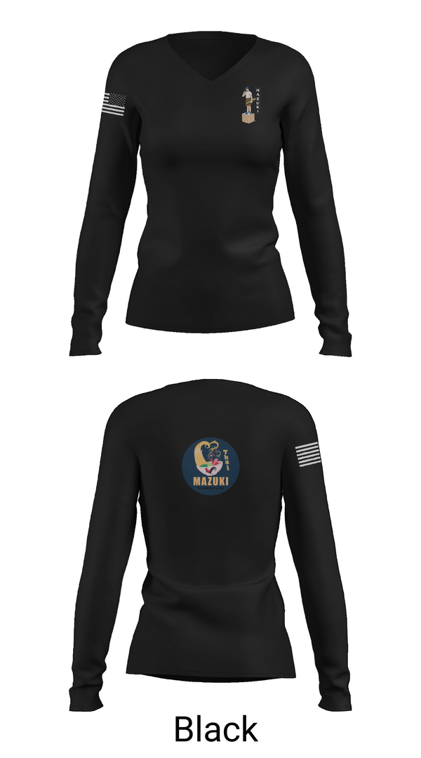 Womens Long Sleeve Vneck Shirt, Thai Mazuki, , Teamtime, Team time, sublimation, custom sports apparel, team uniforms, spirit wear, spiritwear, sports uniforms, custom shirts, team store, custom team store, fundraiser sports, apparel fundraiser