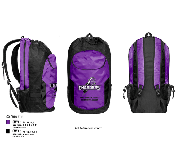 Gear Bag, Dean Leaman Junior High School Soccer, Men's Soccer, Teamtime, Team time, sublimation, custom sports apparel, team uniforms, spirit wear, spiritwear, sports uniforms, custom shirts, team store, custom team store, fundraiser sports, apparel fundraiser