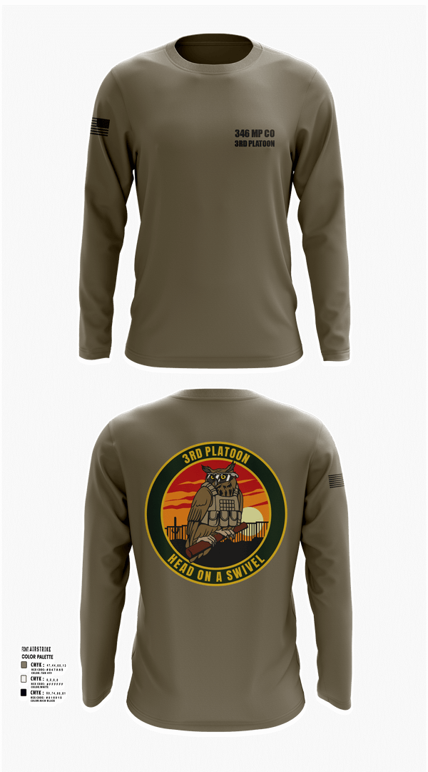 Long Sleeve Performance Shirt, 346 MP CO 3rd Platoon, Army, Teamtime, Team time, sublimation, custom sports apparel, team uniforms, spirit wear, spiritwear, sports uniforms, custom shirts, team store, custom team store, fundraiser sports, apparel fundraiser