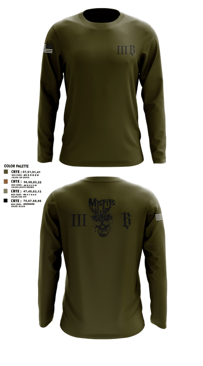 3B 1-325 AIR, 2BCT, 82ND ABN DIV 78191368 Long Sleeve Performance Shirt - 105