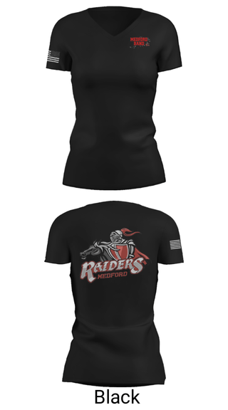 Womens Short Sleeve Vneck Shirt, Medford Area Senior High School Band, Spirit Store, Teamtime, Team time, sublimation, custom sports apparel, team uniforms, spirit wear, spiritwear, sports uniforms, custom shirts, team store, custom team store, fundraiser sports, apparel fundraiser