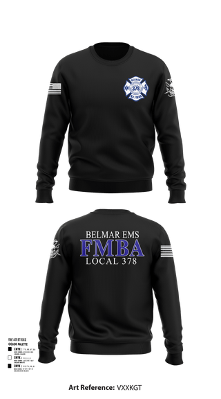 Crew Neck Sweatshirt, Belmar FMBA, Fire Department, Teamtime, Team time, sublimation, custom sports apparel, team uniforms, spirit wear, spiritwear, sports uniforms, custom shirts, team store, custom team store, fundraiser sports, apparel fundraiser