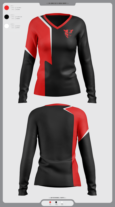 Petal High School Tennis 23637859 Women's Long Sleeve V-neck Shirt - 2