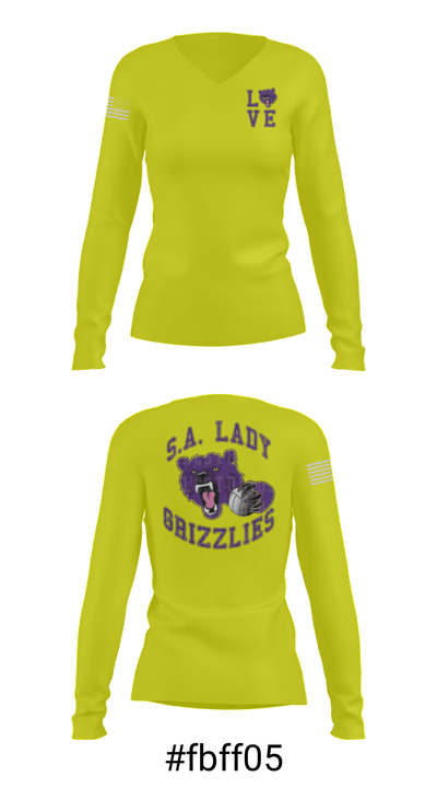 SA LADY GRIZZLES 21118308 Women's Long Sleeve V-neck Shirt - 29