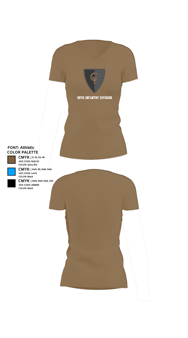 Womens Short Sleeve Vneck Shirt, 38th Infantry Division, , Teamtime, Team time, sublimation, custom sports apparel, team uniforms, spirit wear, spiritwear, sports uniforms, custom shirts, team store, custom team store, fundraiser sports, apparel fundraiser