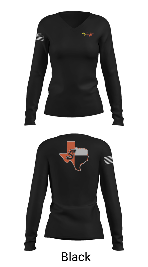 Womens Long Sleeve Vneck Shirt, Sanderson High School Football, Football, Teamtime, Team time, sublimation, custom sports apparel, team uniforms, spirit wear, spiritwear, sports uniforms, custom shirts, team store, custom team store, fundraiser sports, apparel fundraiser