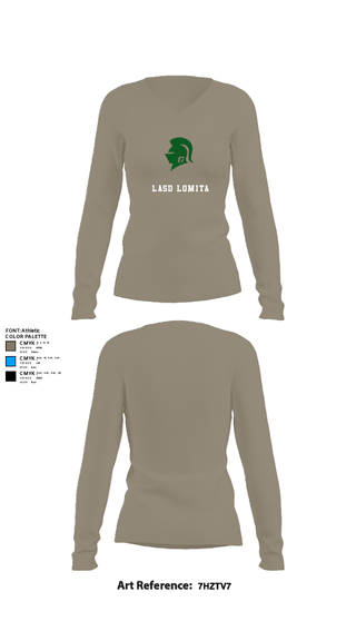 Womens Long Sleeve Vneck Shirt, Lasd Lomita, Police, Teamtime, Team time, sublimation, custom sports apparel, team uniforms, spirit wear, spiritwear, sports uniforms, custom shirts, team store, custom team store, fundraiser sports, apparel fundraiser
