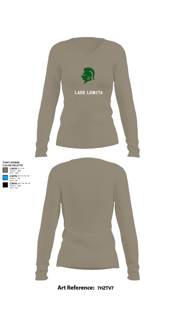 Womens Long Sleeve Vneck Shirt, Lasd Lomita, Police, Teamtime, Team time, sublimation, custom sports apparel, team uniforms, spirit wear, spiritwear, sports uniforms, custom shirts, team store, custom team store, fundraiser sports, apparel fundraiser